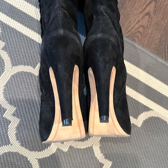 Sam Edelman Kayla Black Suede Over The Knee Platform Boots - Size 10 - Picture 6 of 8
